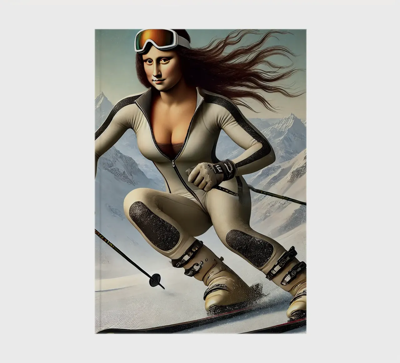MONA LISA SKIING notebook by Vintage Van Gogh