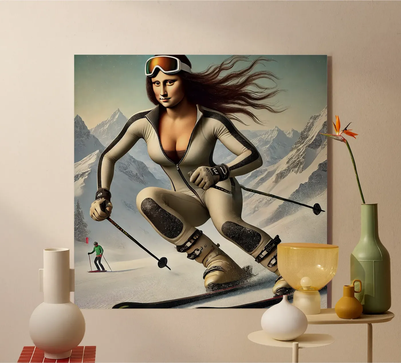 MONA LISA SKIING plexiglass da Vintage Van Gogh