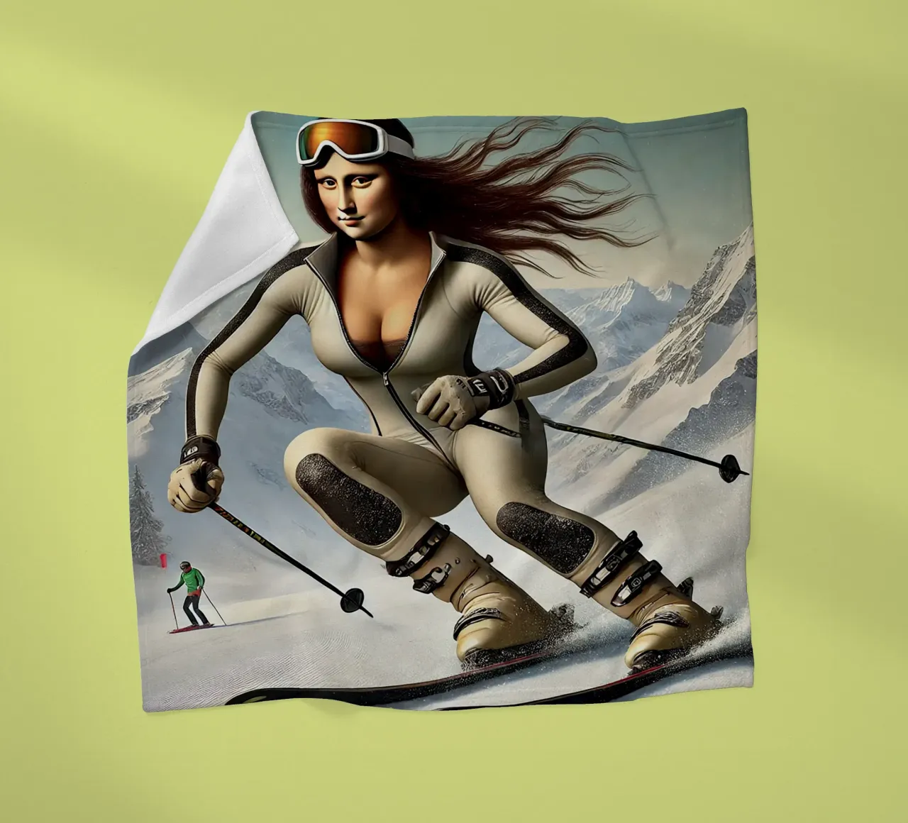 MONA LISA SKIING coperta in pile da Vintage Van Gogh