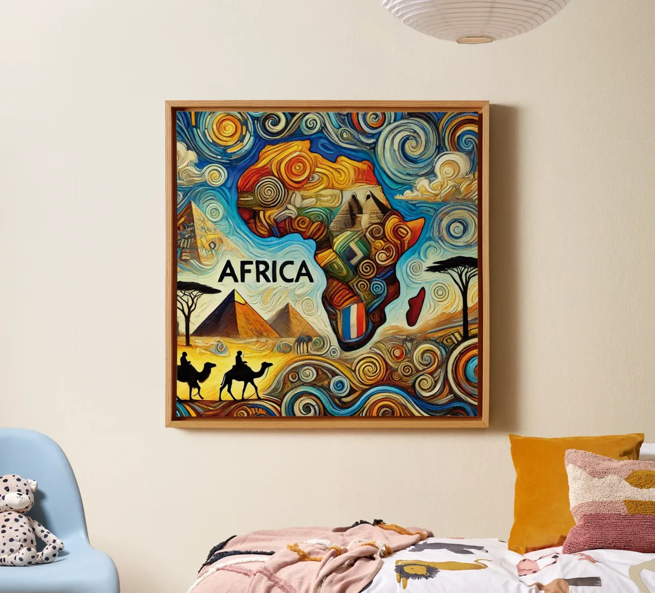 AFRICA Van Gogh Style tela con Cornice a cassetta da Vintage Van Gogh