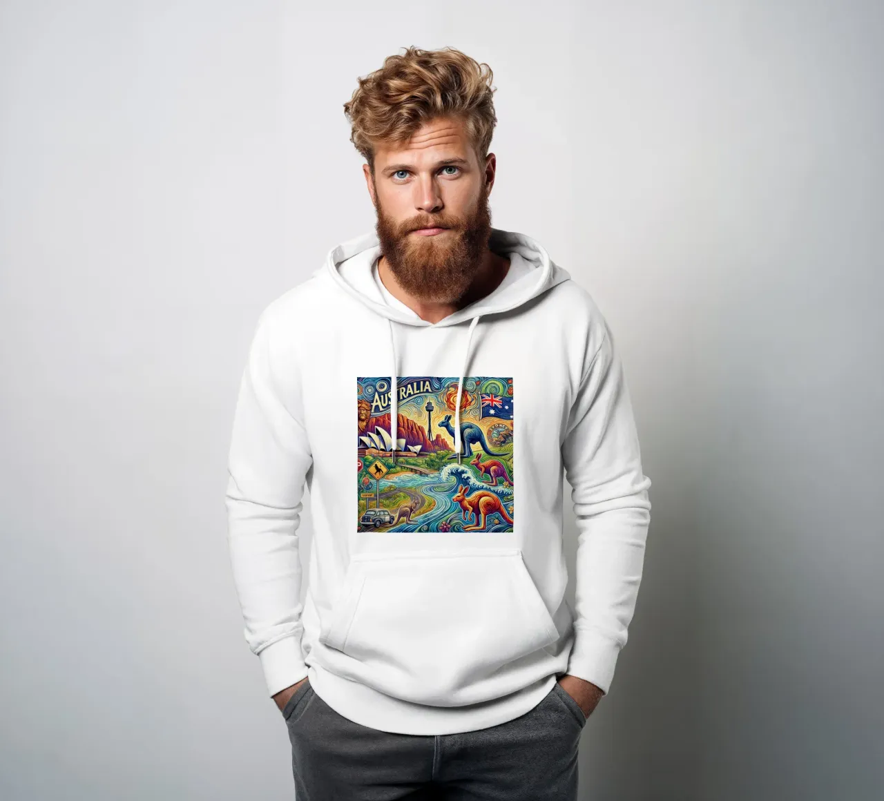 AUSTRALIA Van Gogh Style felpa con cappuccio da Vintage Van Gogh
