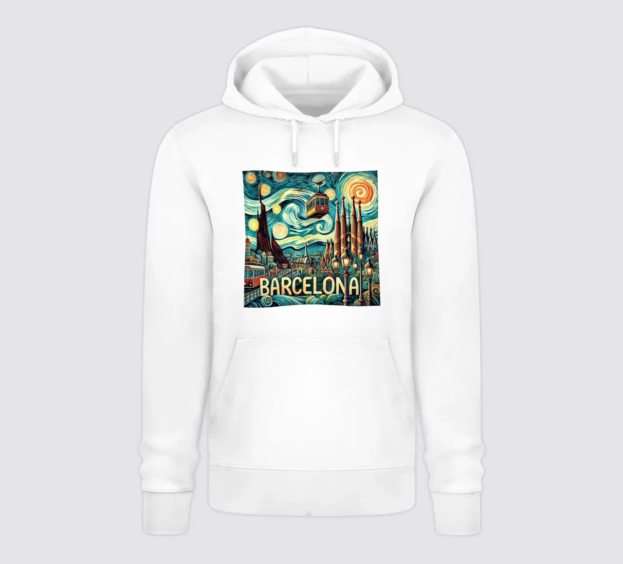 BARCELONA Van Gogh Style felpa con cappuccio da Vintage Van Gogh