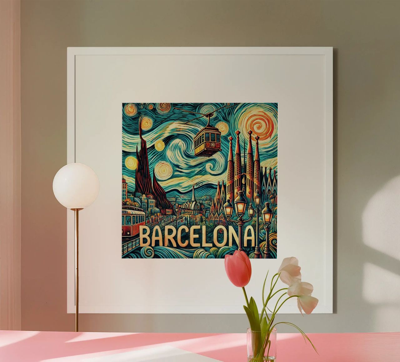 BARCELONA Van Gogh Style poster by Vintage Van Gogh