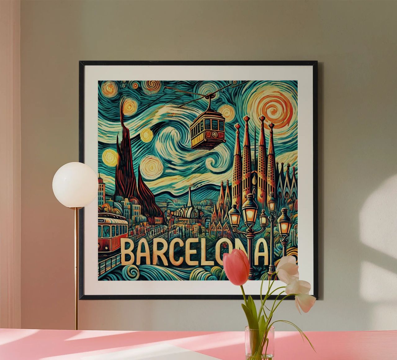 BARCELONA Van Gogh Style poster by Vintage Van Gogh