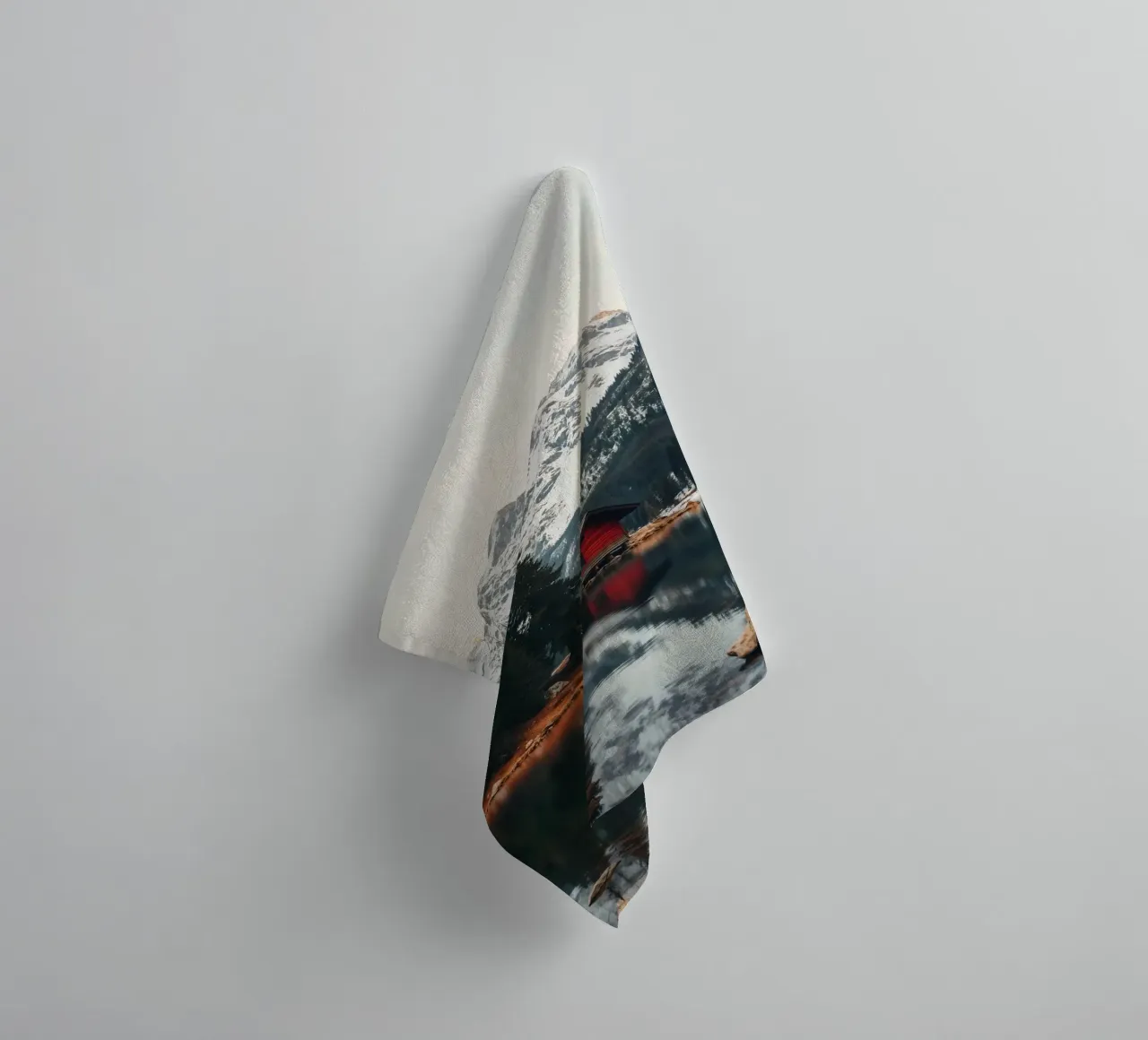 Hut by the lake towel by BLICKPUNKT