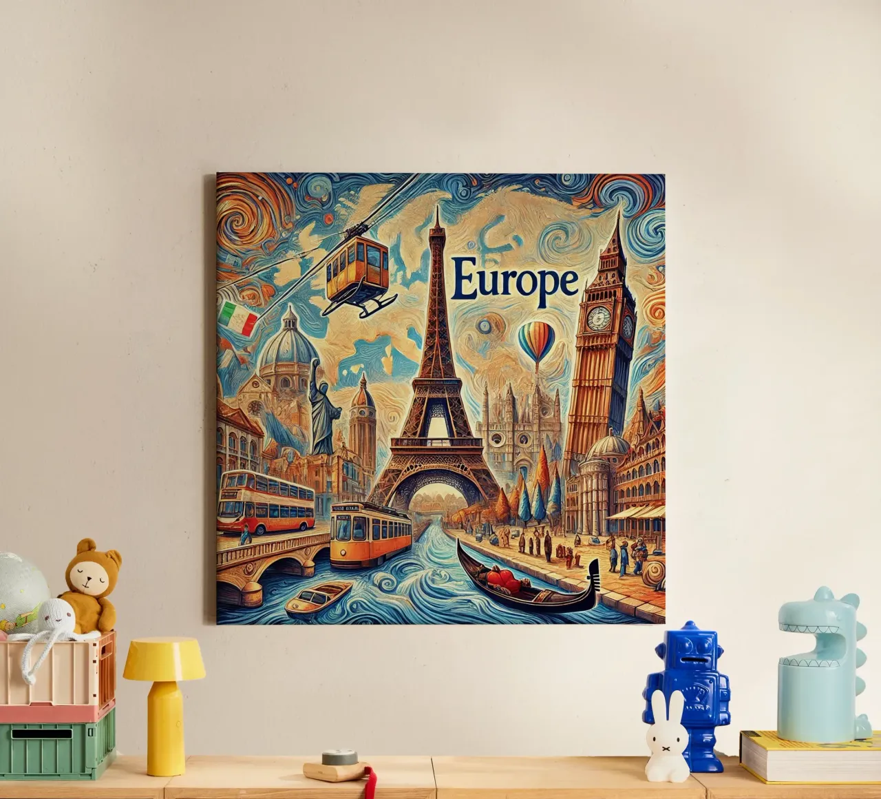 EUROPE Van Gogh Style tela con Cornice a cassetta da Vintage Van Gogh
