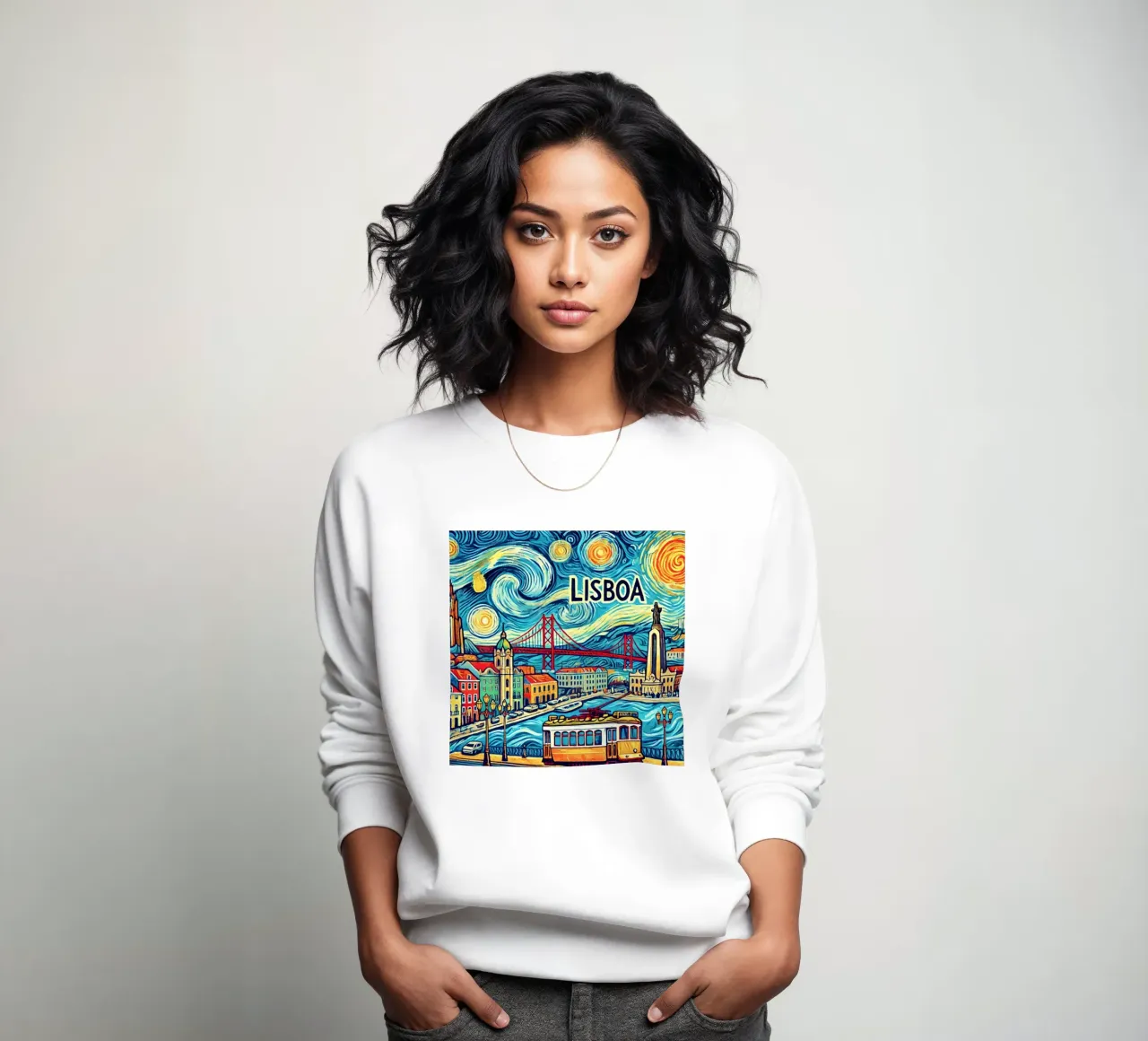 LISBOA Van Gogh Style, sweatshirt van Vintage Van Gogh