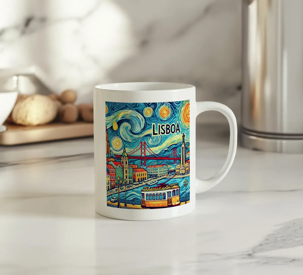 LISBOA Van Gogh Style, tazza in ceramica da Vintage Van Gogh