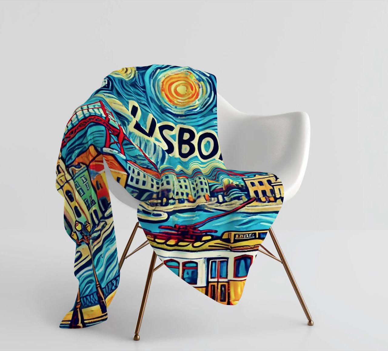 LISBOA Van Gogh Style, coperta in pile da Vintage Van Gogh
