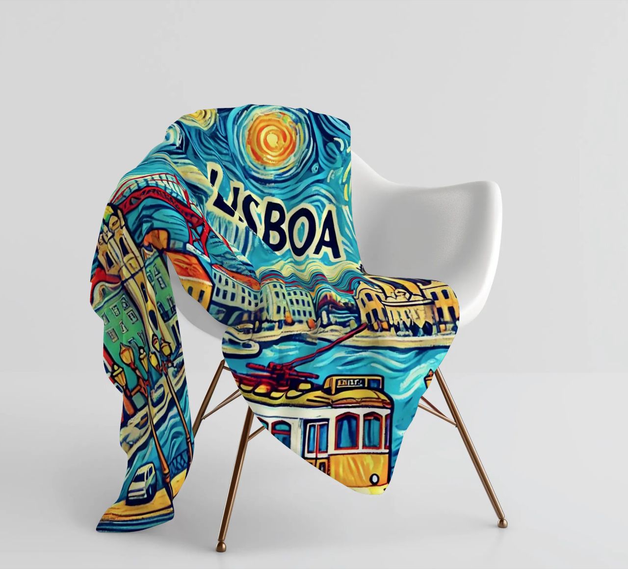 LISBOA Van Gogh Style, coperta in pile da Vintage Van Gogh