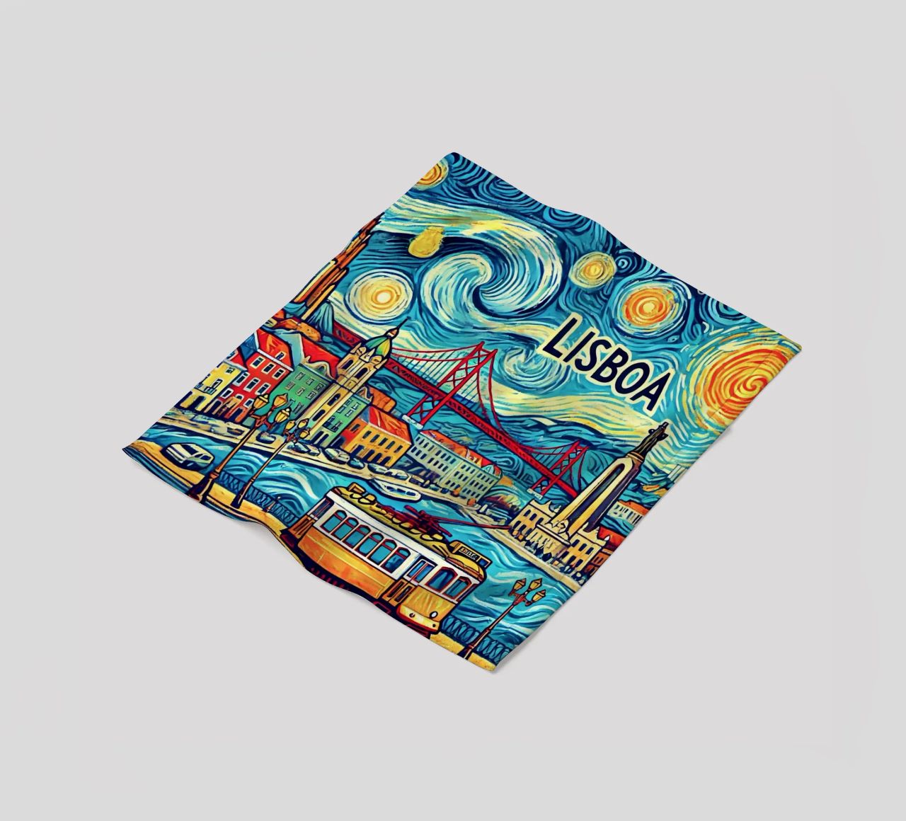 LISBOA Van Gogh Style, coperta in pile da Vintage Van Gogh