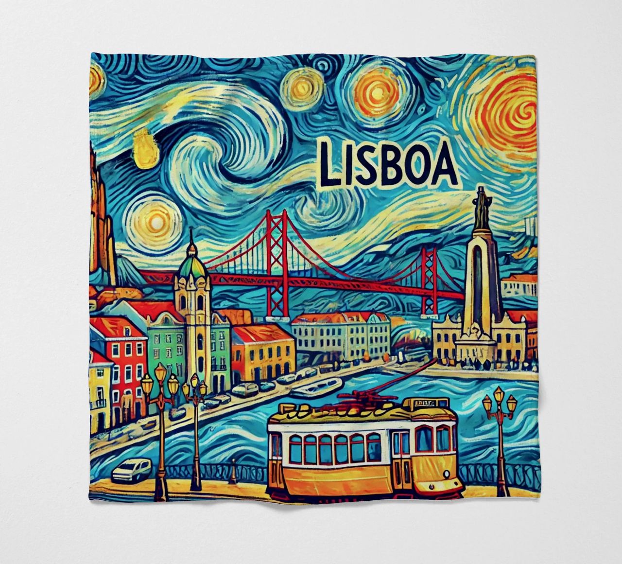 LISBOA Van Gogh Style, coperta in pile da Vintage Van Gogh