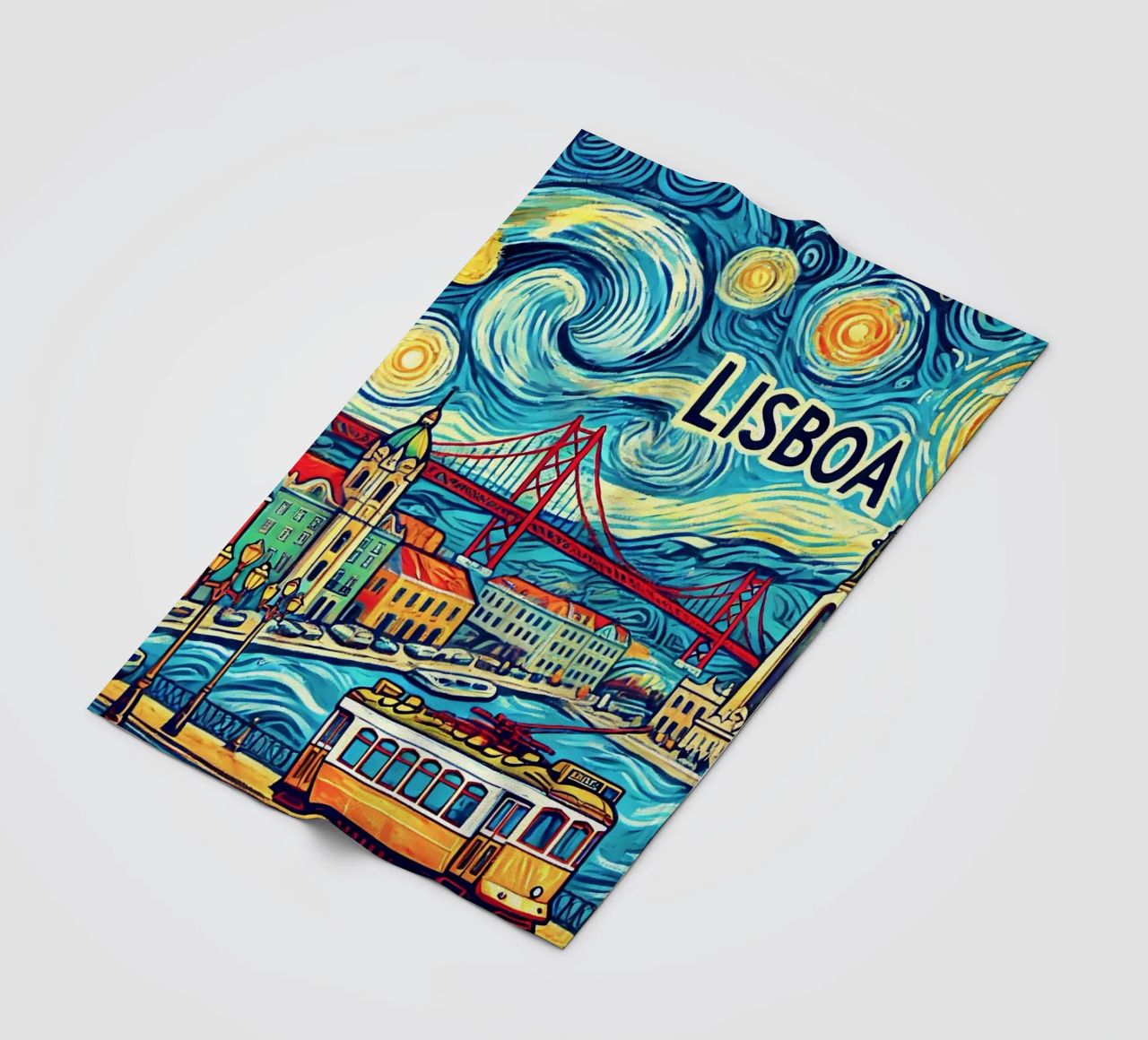 LISBOA Van Gogh Style, coperta in pile da Vintage Van Gogh
