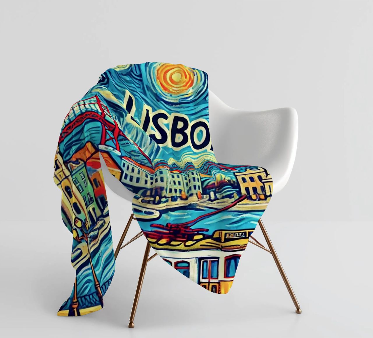 LISBOA Van Gogh Style, coperta in pile da Vintage Van Gogh