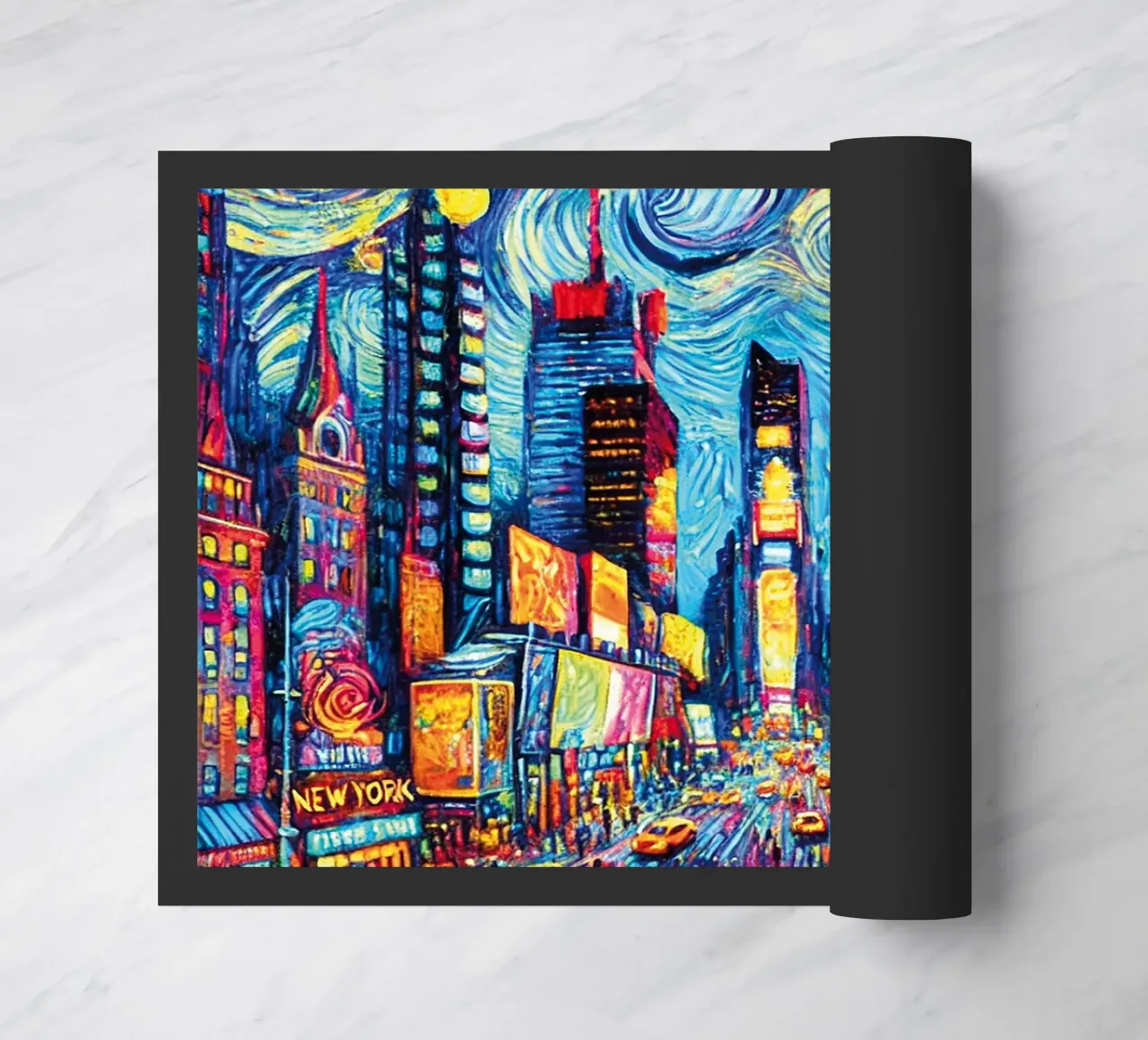 NEW YORK Van Gogh Style Fußmatte von Vintage Van Gogh