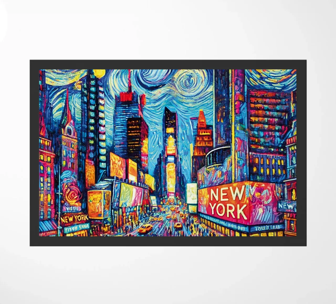 NEW YORK Van Gogh Style Fußmatte von Vintage Van Gogh