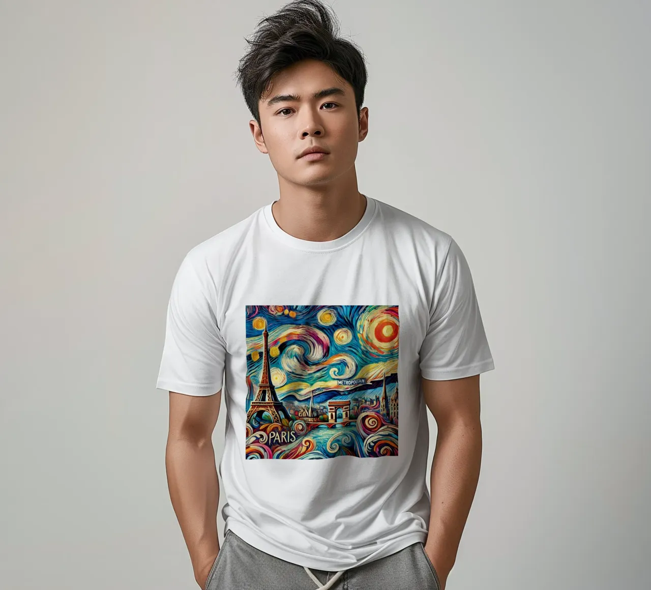 PARIS Van Gogh Style t-shirt by Vintage Van Gogh