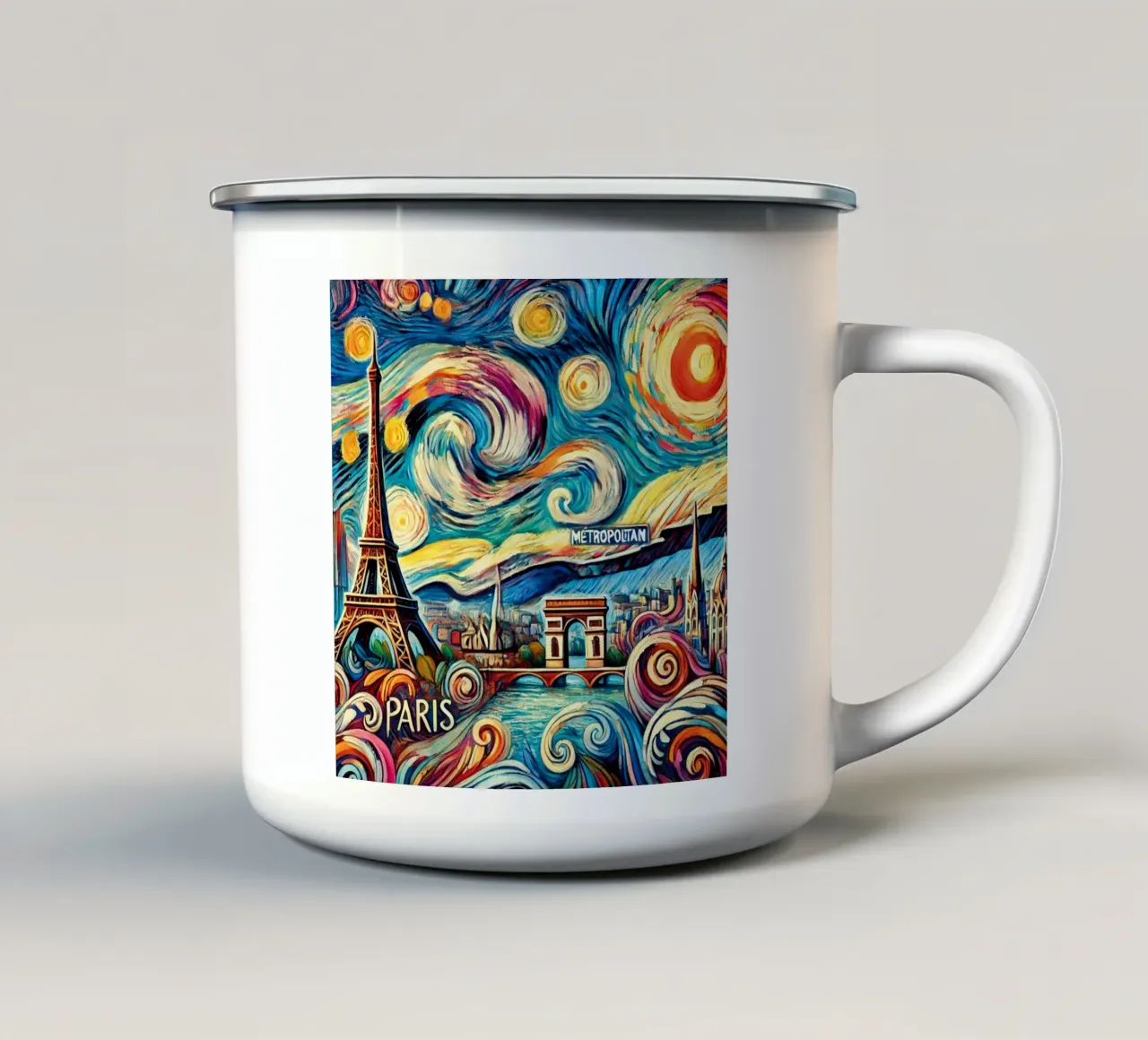 PARIS Van Gogh Style tazza in smalto da Vintage Van Gogh