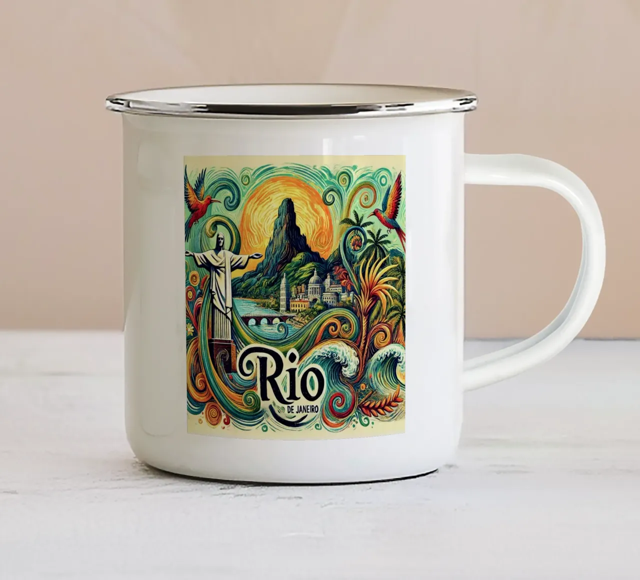 RIO Van Gogh Style tazza in smalto da Vintage Van Gogh