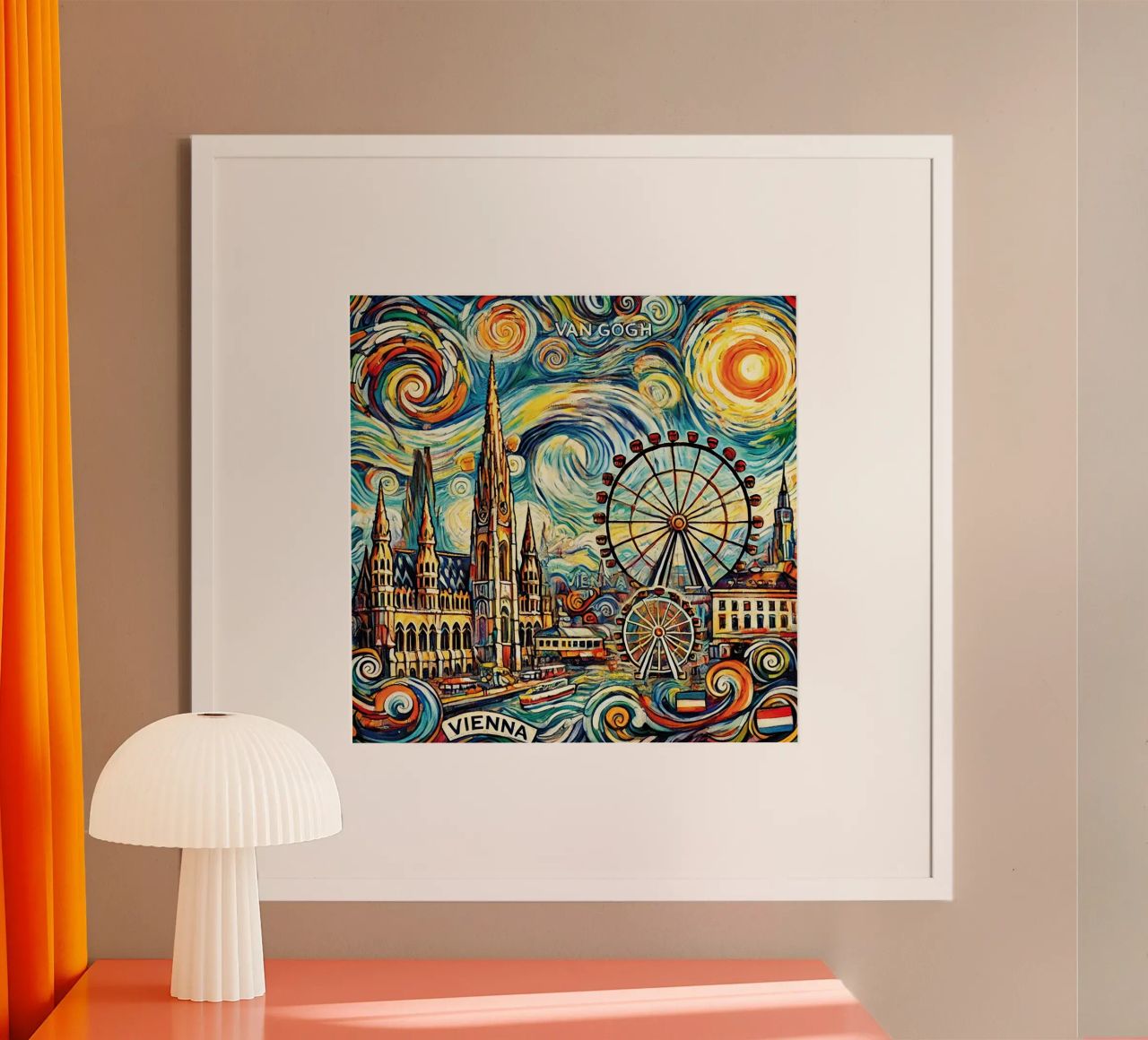 VIENNA Van Gogh Style, Teil der Serie "Cities & Continent Poster von Vintage Van Gogh