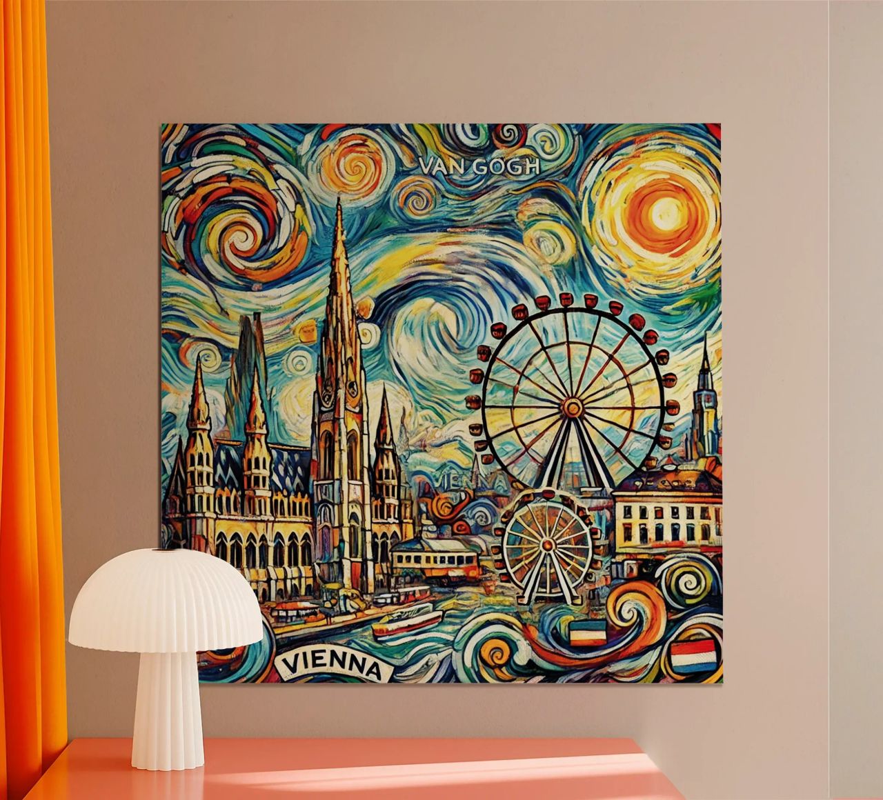 VIENNA Van Gogh Style, Teil der Serie "Cities & Continent Poster von Vintage Van Gogh