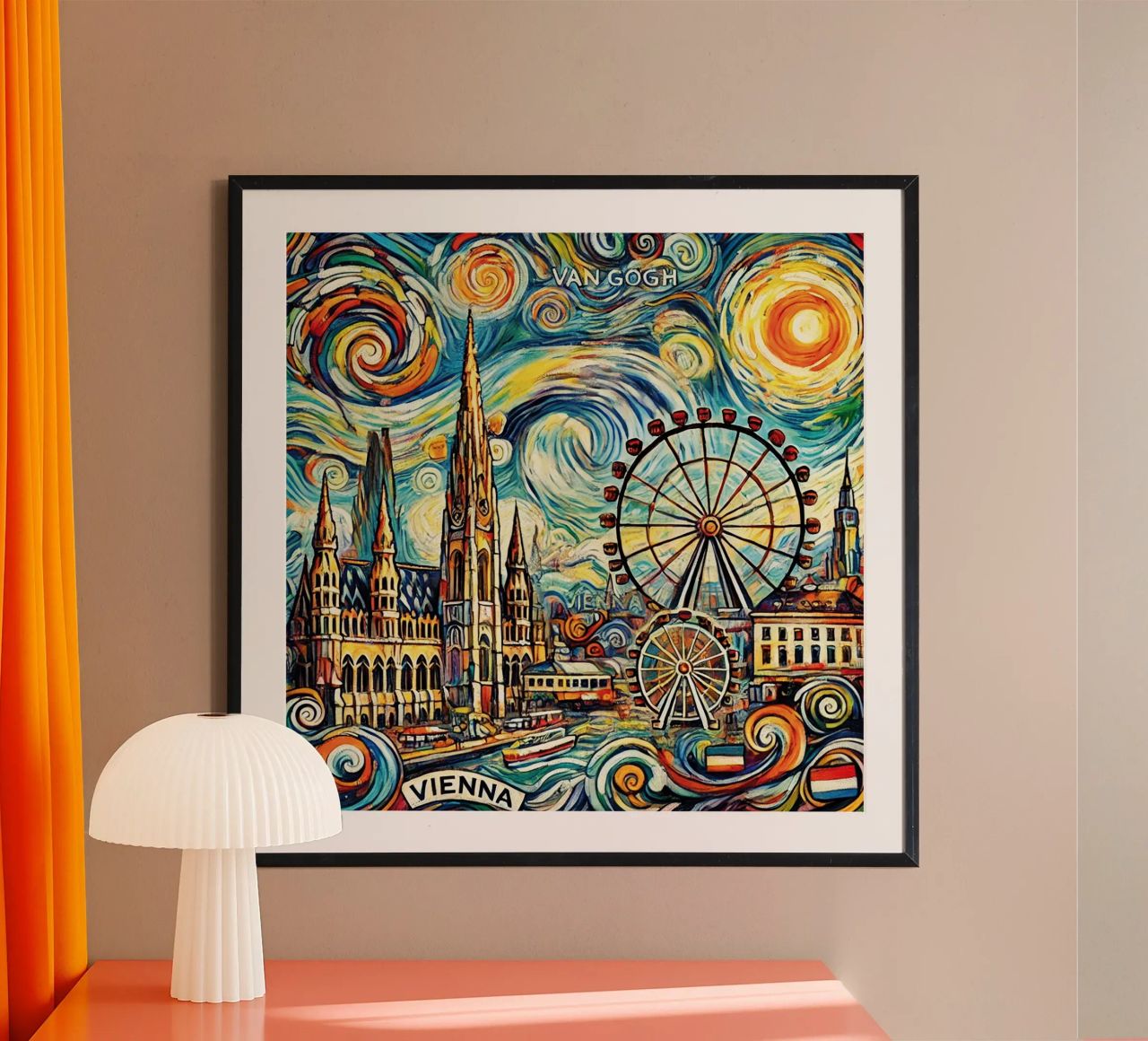 VIENNA Van Gogh Style, Teil der Serie "Cities & Continent Poster von Vintage Van Gogh