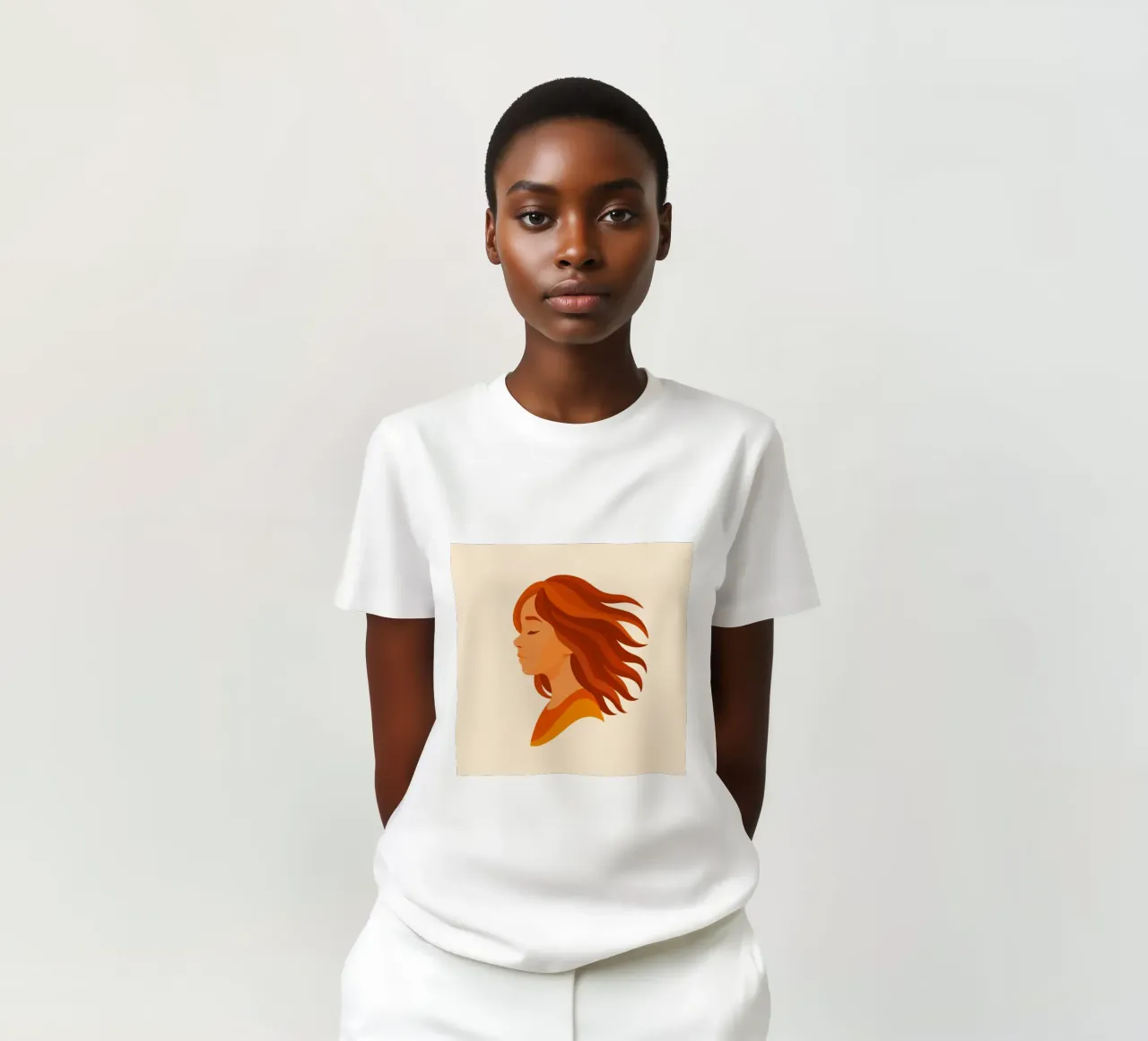 Ritratto di una ragazza con i capelli rossi - grazia e forza t-shirt da namosh