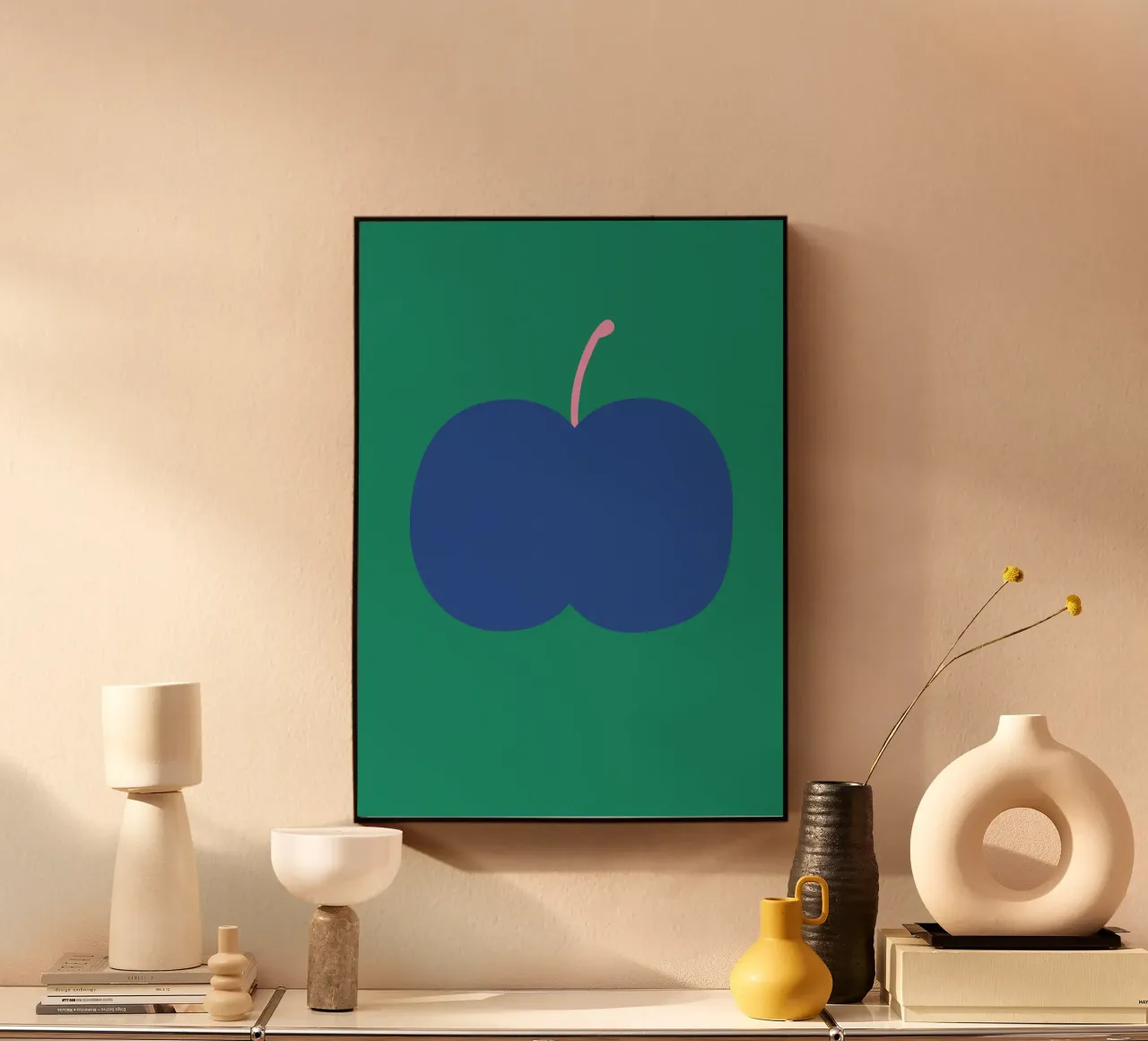 Big blue apple plexiglass da Susann Stefanizen