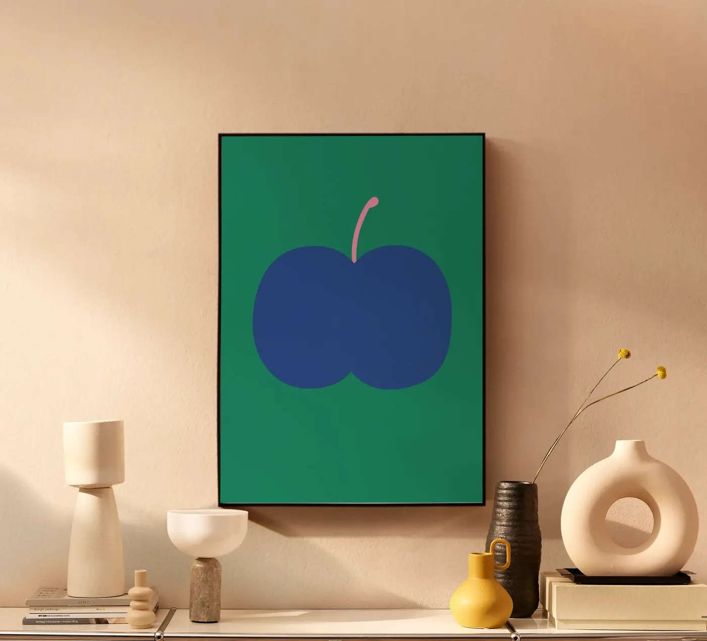 Big blue apple plexiglass da Susann Stefanizen