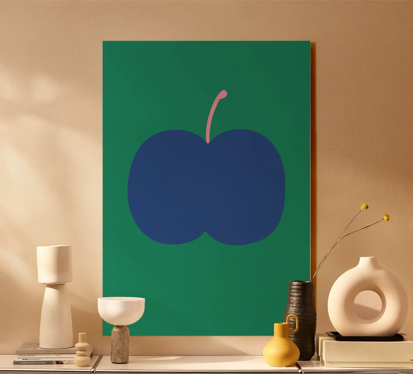 Big blue apple plexiglass da Susann Stefanizen