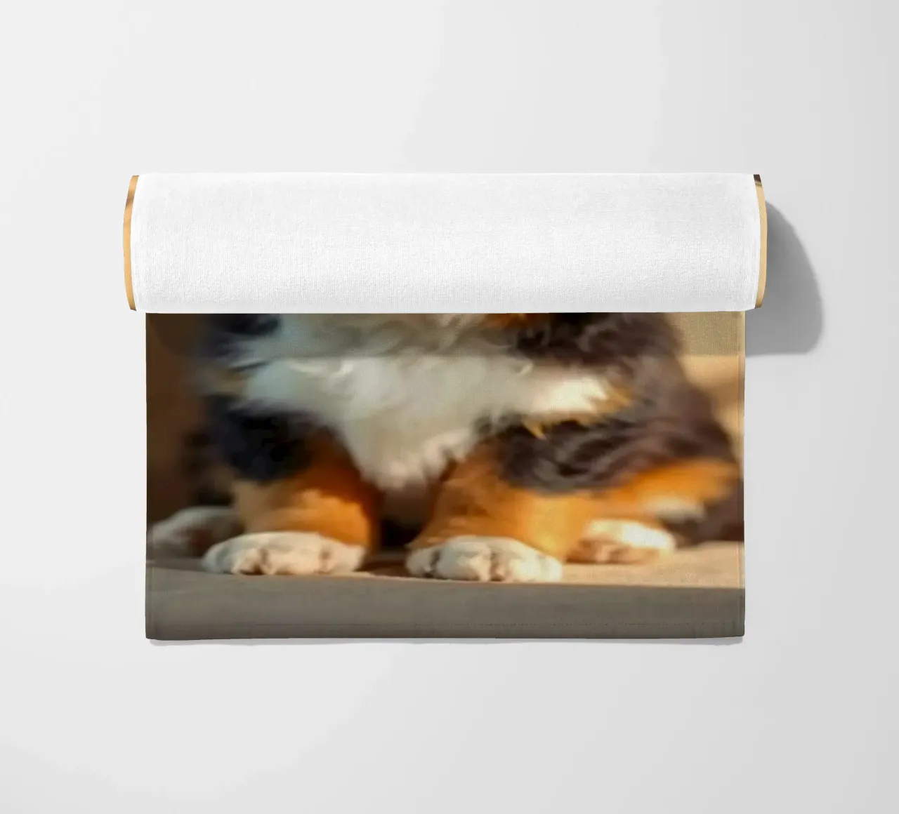 cute little puppies #33 beach towel by Yumis.Beargang.and.Me