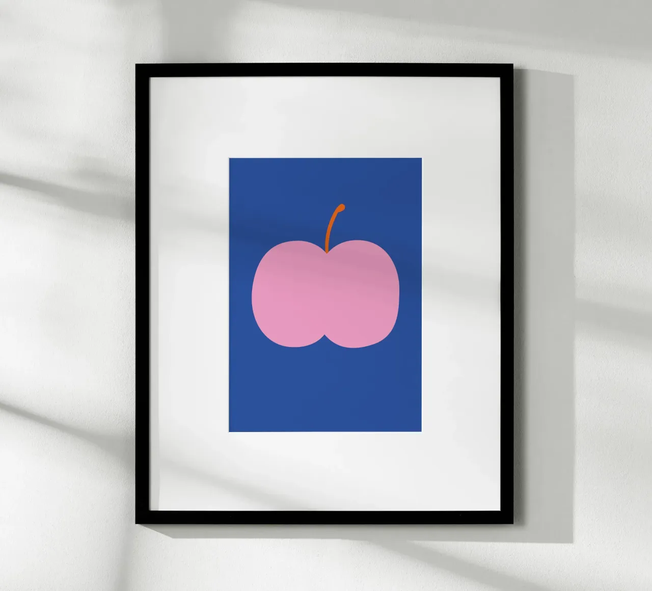 Big pink apple poster by Susann Stefanizen