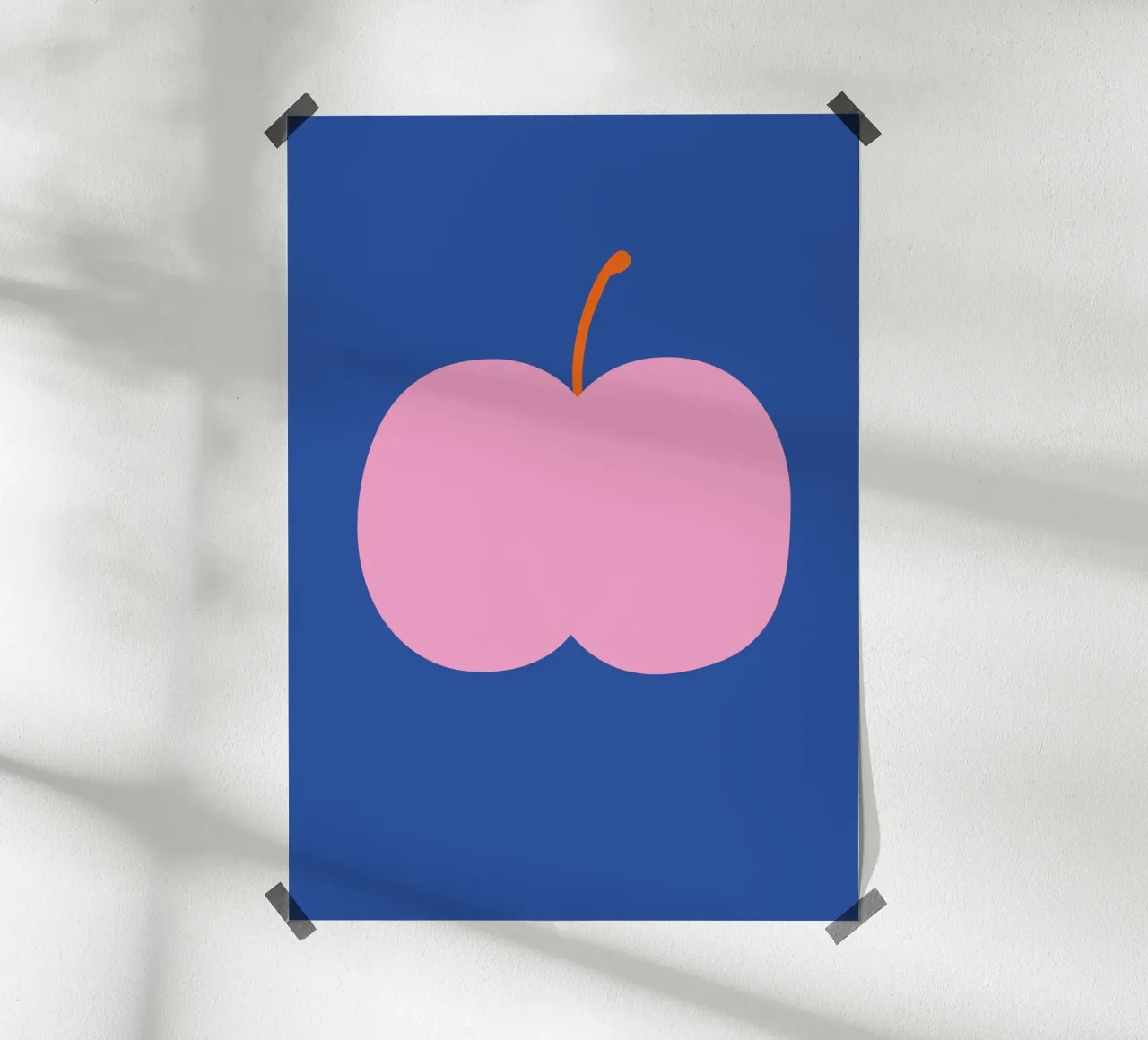 Big pink apple poster by Susann Stefanizen