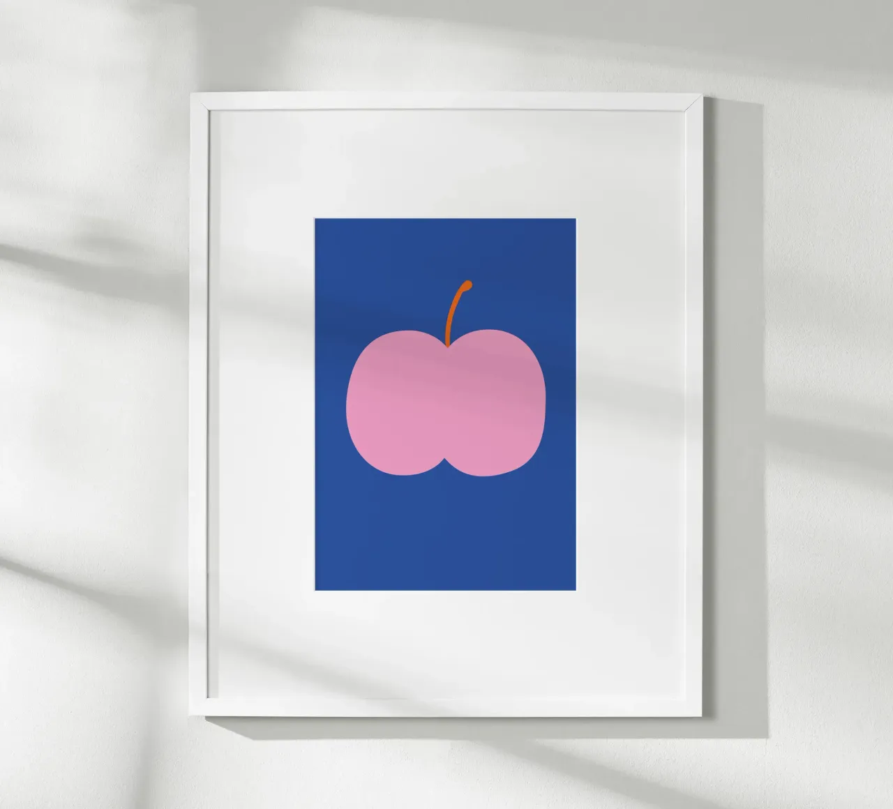 Big pink apple poster by Susann Stefanizen