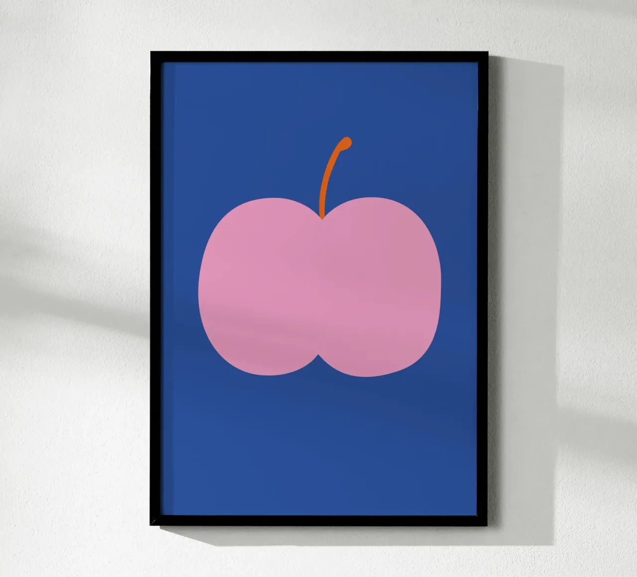 Big pink apple poster by Susann Stefanizen