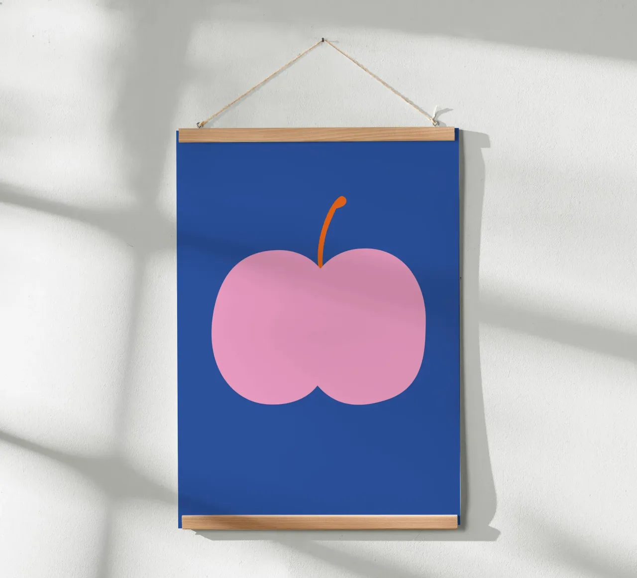 Big pink apple poster by Susann Stefanizen