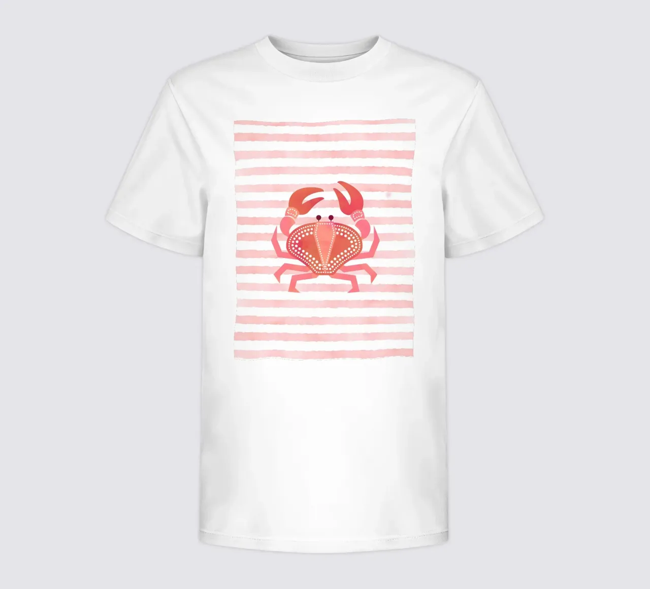 Watercolor Crab Stripes kids t-shirt by cafelab