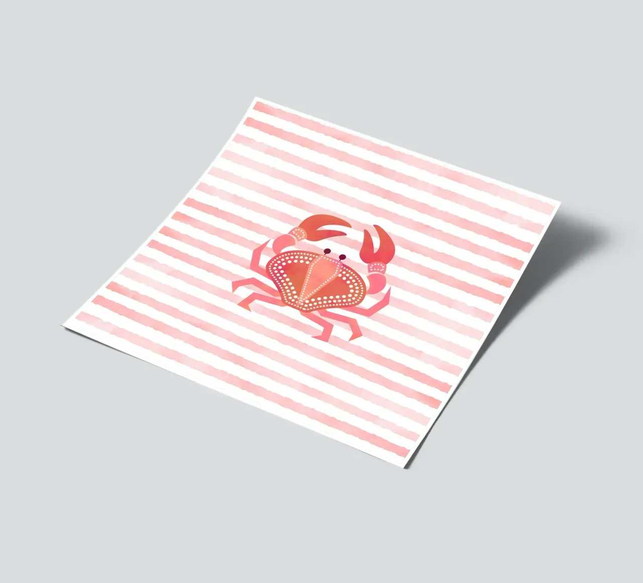 Watercolor Crab Stripes sticker sheet by cafelab