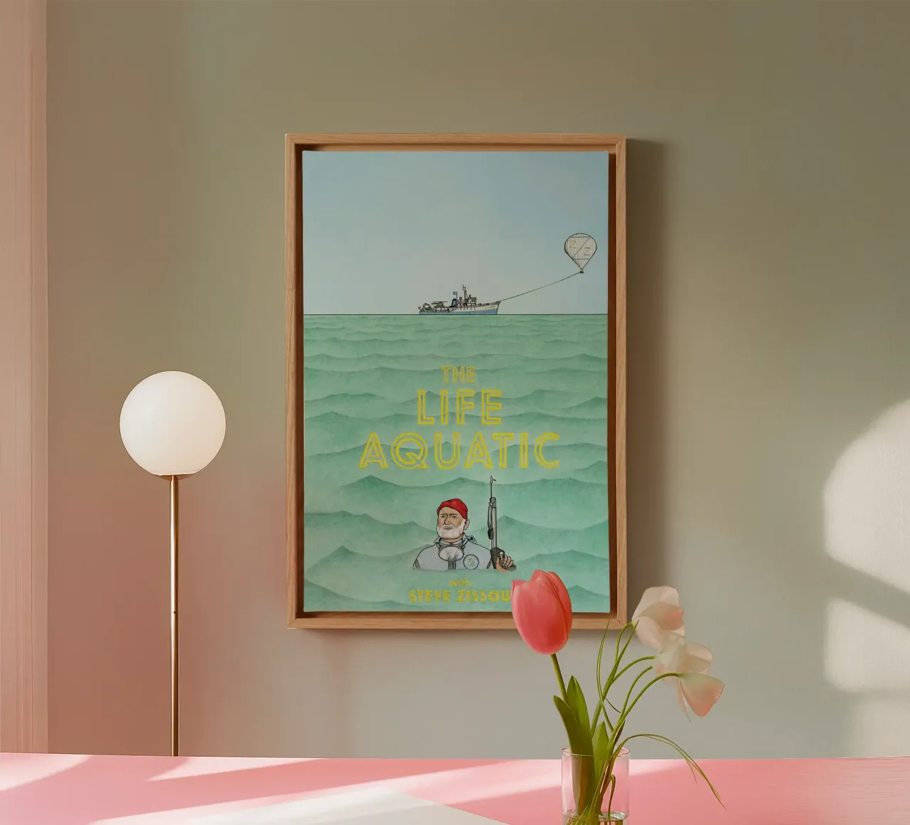 The Life Aquatic with Steve Zissou tela con Cornice a cassetta da Attaboy Dsgn