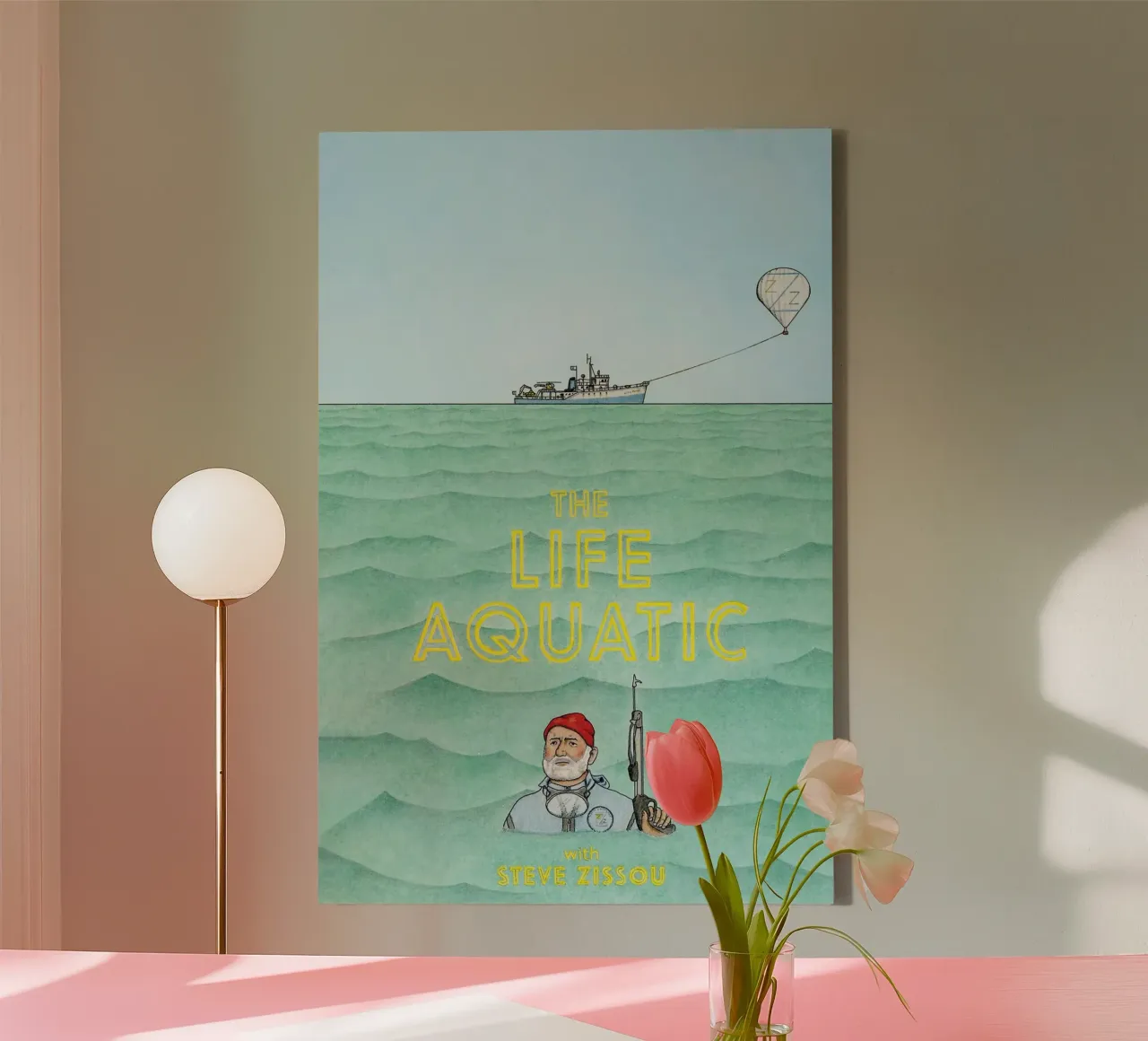 The Life Aquatic with Steve Zissou tela con Cornice a cassetta da Attaboy Dsgn