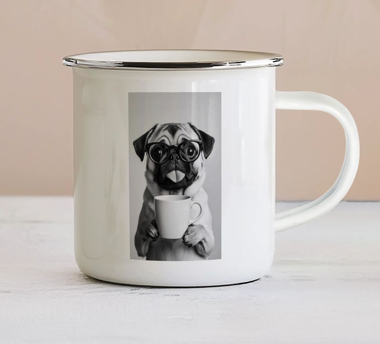 Il caffè del mattino tazza in smalto da christal shop
