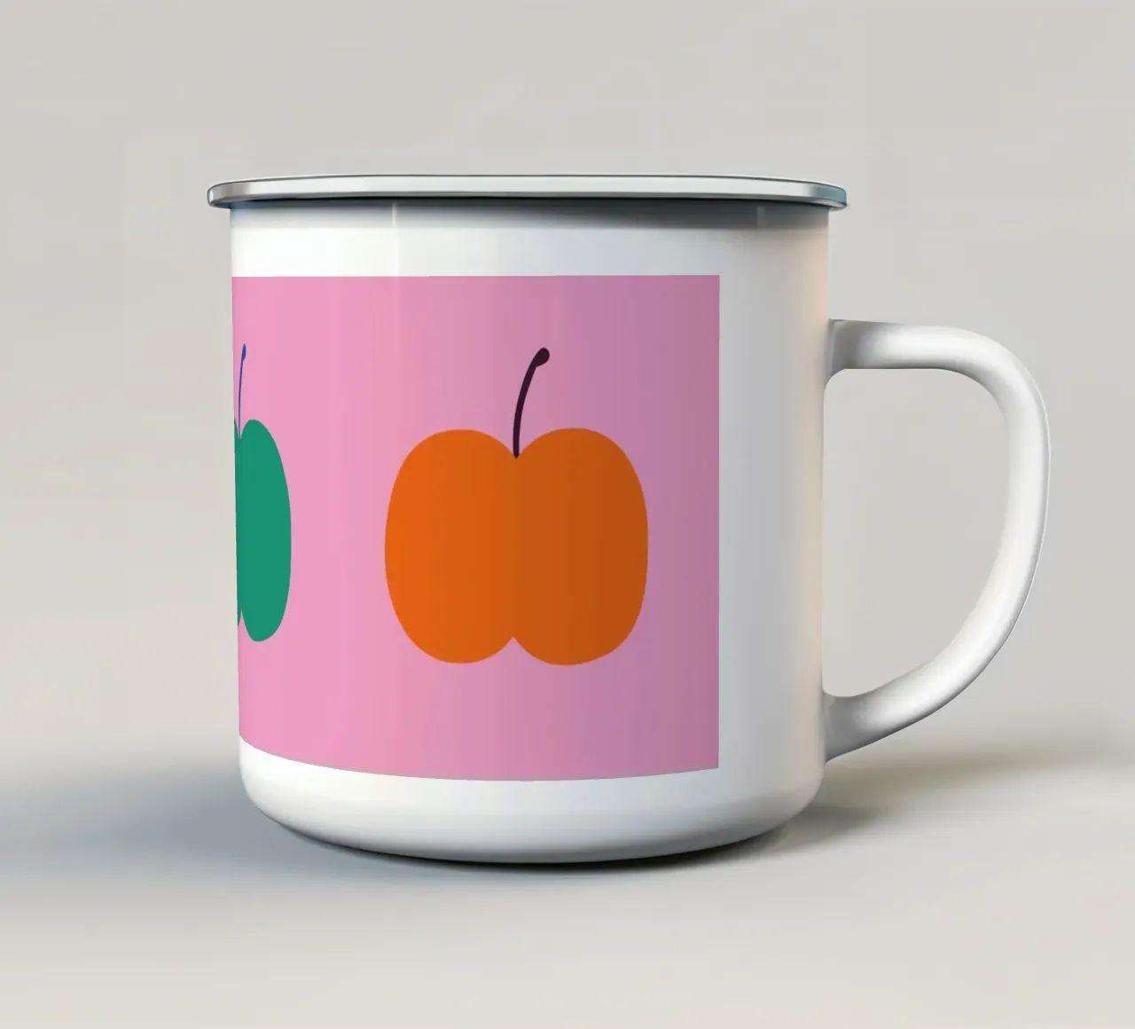 Big red apple tazza in smalto da Susann Stefanizen