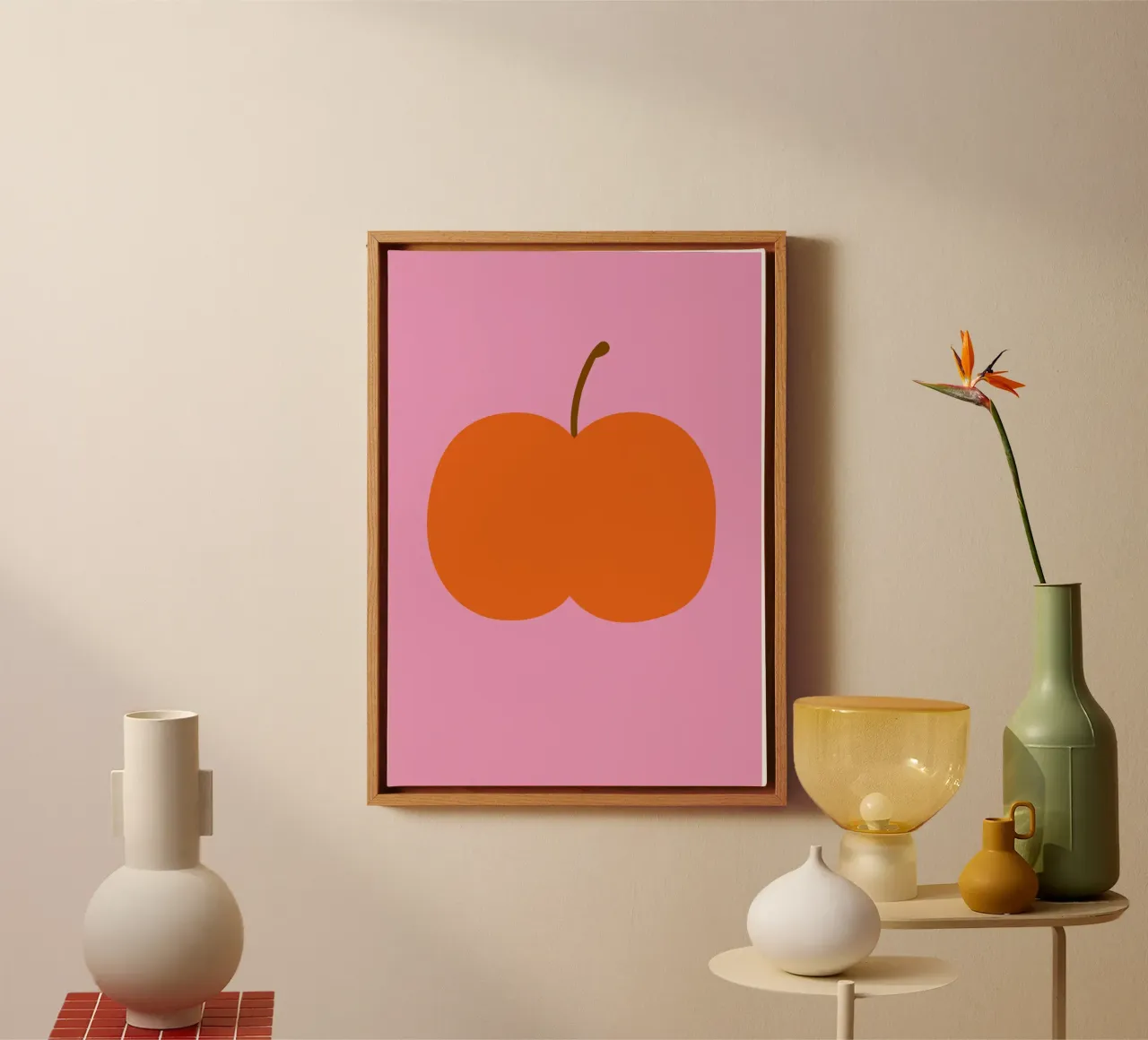Big red apple tela con Cornice a cassetta da Susann Stefanizen