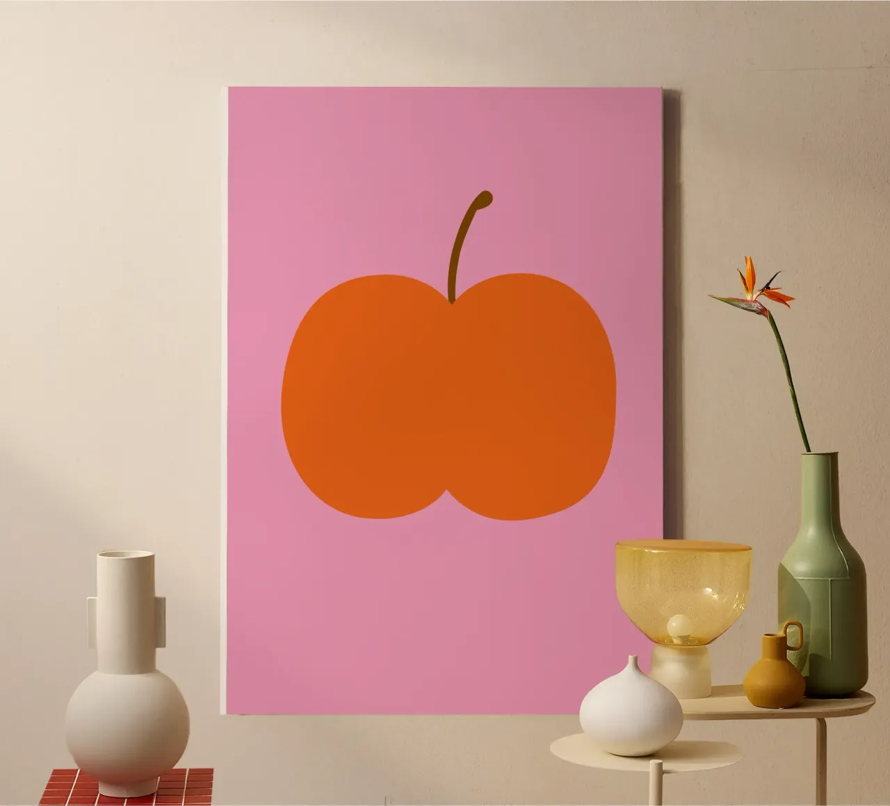Big red apple tela con Cornice a cassetta da Susann Stefanizen