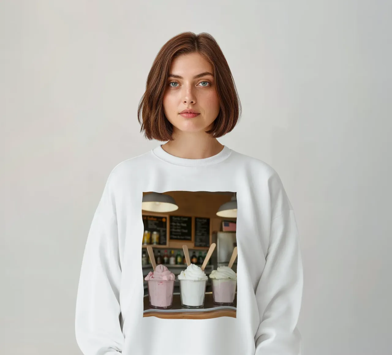 Varietà di deliziosi gusti di gelato soft serve esposti felpa da DesignDoodle