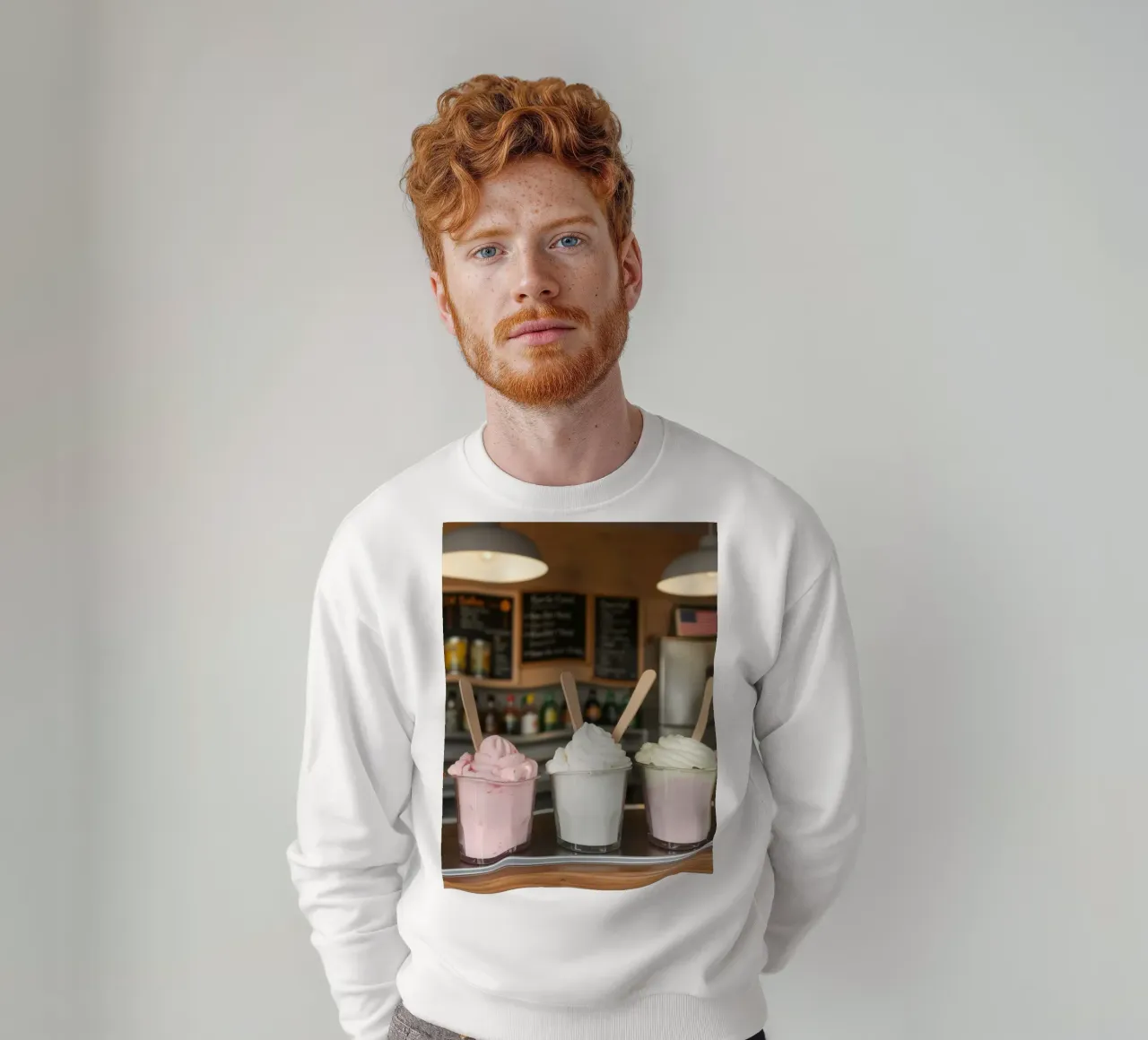Varietà di deliziosi gusti di gelato soft serve esposti felpa da DesignDoodle