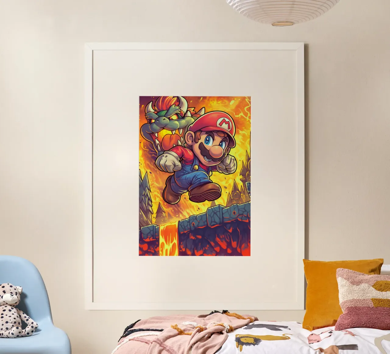 Super Mario poster con telaio in alluminio da Fleur de Lys