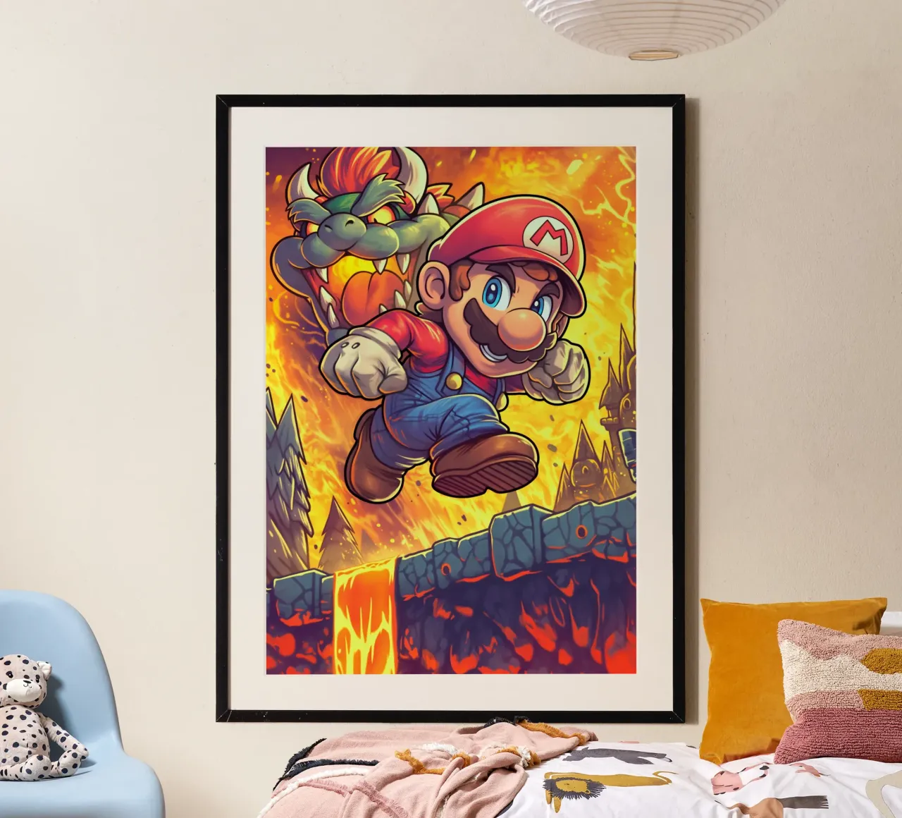 Super Mario poster con telaio in alluminio da Fleur de Lys