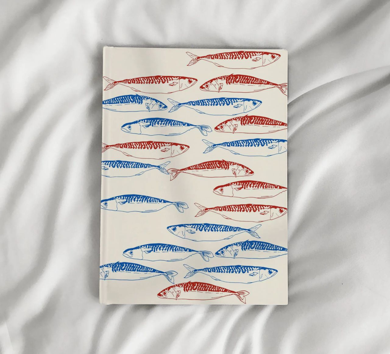 Sardines Pattern Blue and Red notebook by EDMPROJECT