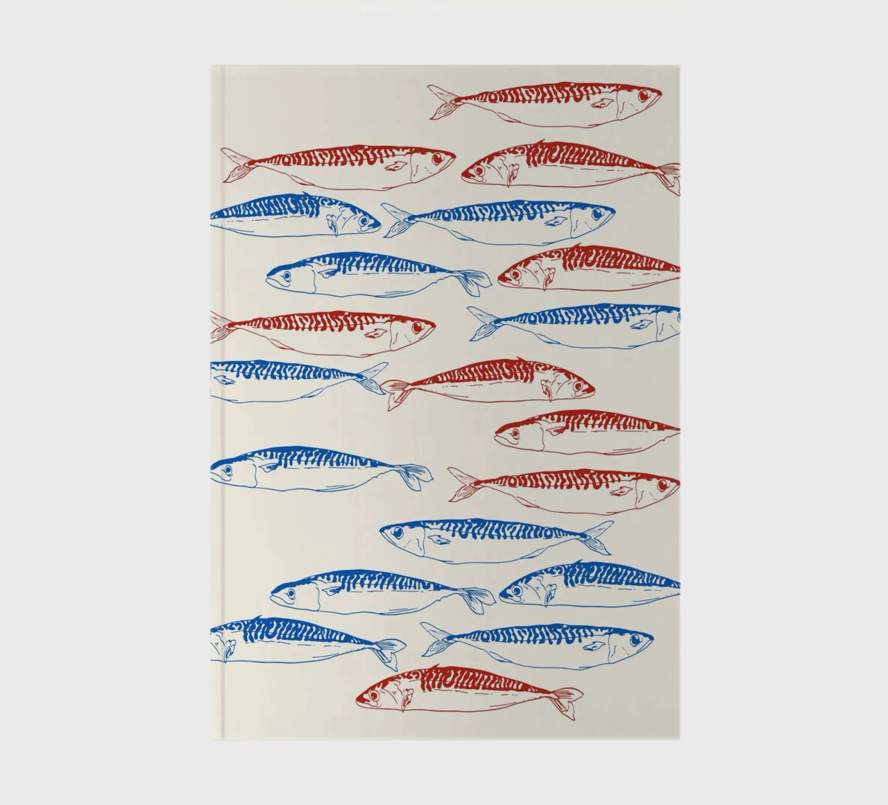 Sardines Pattern Blue and Red notebook by EDMPROJECT